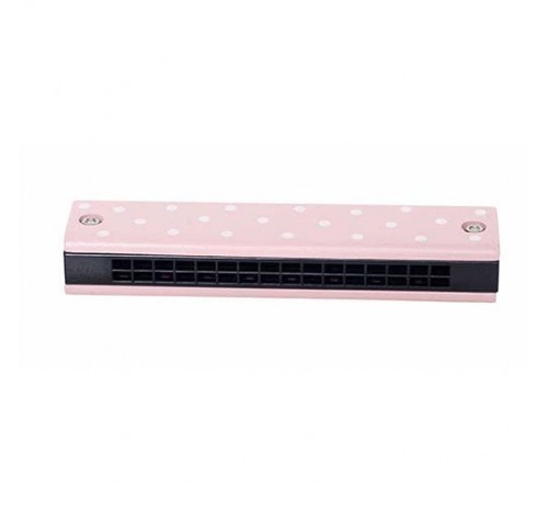 houten harmonica roze stip
